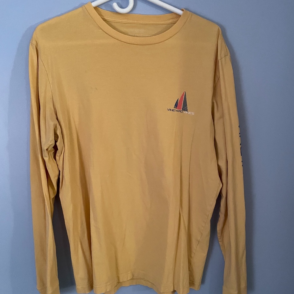 Yellow Vineyard Vines Men's Long Sleeve tee